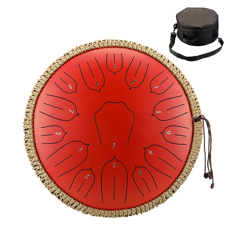 Music Drum 15 Notes Glucophone Steel Tongue Drum 13 Inch 15 Notes D Tone Ethereal Drum Percussion Musical Instruments