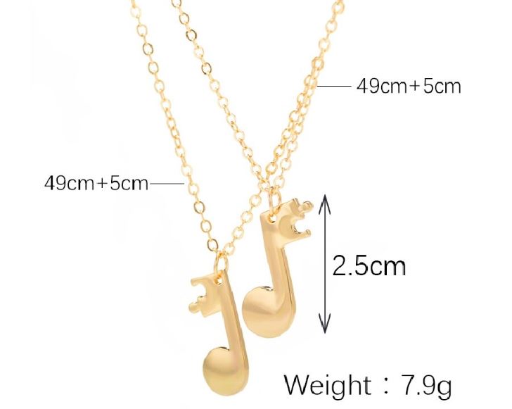 Music Note Necklaces Friendship Necklace (2 pcs)