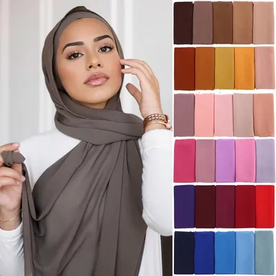 Muslim Chiffon Hijab Scarf Women Long Solid Color Head Wrap For Women Hijabs Scarves Ladies Muslim Veil Jersey Hijab Muslim Chiffon Hijab Scarf Women Long Solid Color Head Wrap For Women Hijabs Scarves Ladies Muslim Veil Jersey Hijab