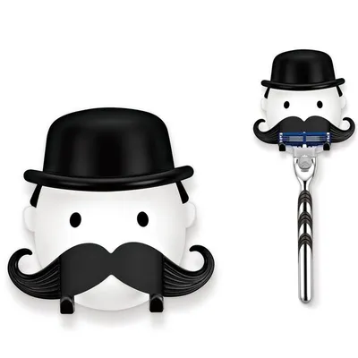 Mustache Man Shaver Holder for Shower