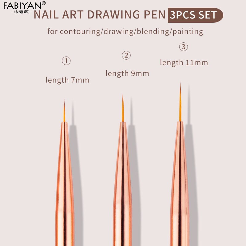 Nail Art Liner Brushes Manicure Tool (3 pcs) Nail Art Liner Brushes Manicure Tool (3 pcs)