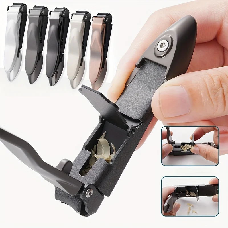Nail Clippers for Men with Catcher -Sharp Heavy Duty Self-Collecting Nail Cutters with Ergonomic Lever Keep Fingernails Nail Clippers for Men with Catcher -Sharp Heavy Duty Self-Collecting Nail Cutters with Ergonomic Lever Keep Fingernails