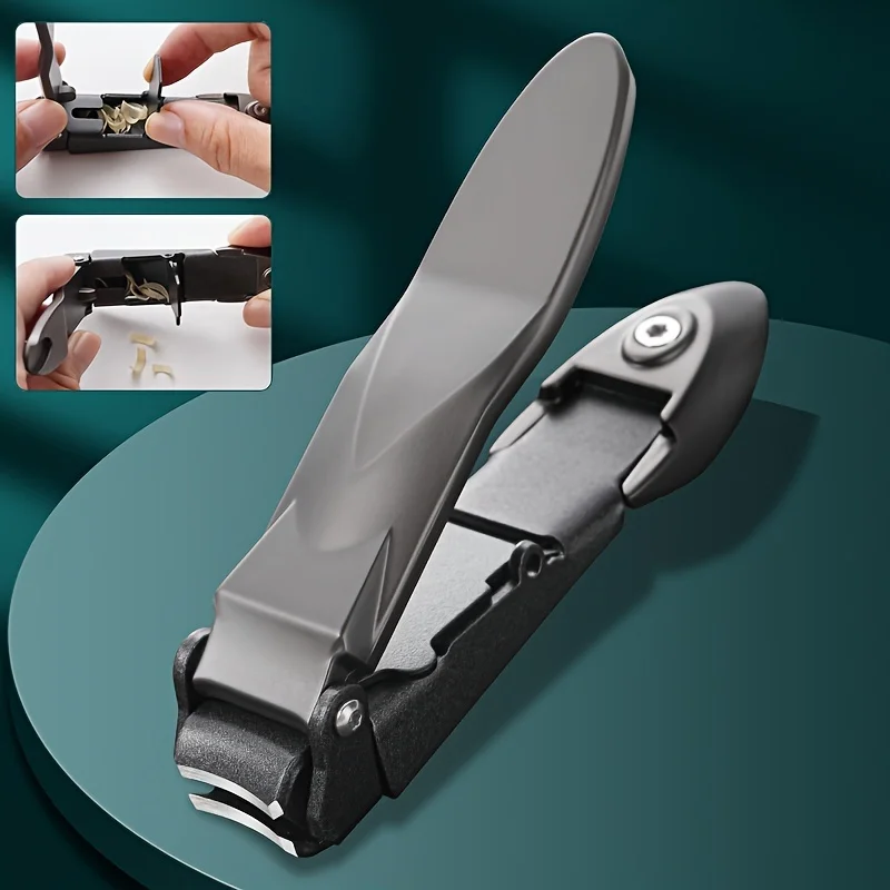 Nail Clippers for Men with Catcher -Sharp Heavy Duty Self-Collecting Nail Cutters with Ergonomic Lever Keep Fingernails Nail Clippers for Men with Catcher -Sharp Heavy Duty Self-Collecting Nail Cutters with Ergonomic Lever Keep Fingernails