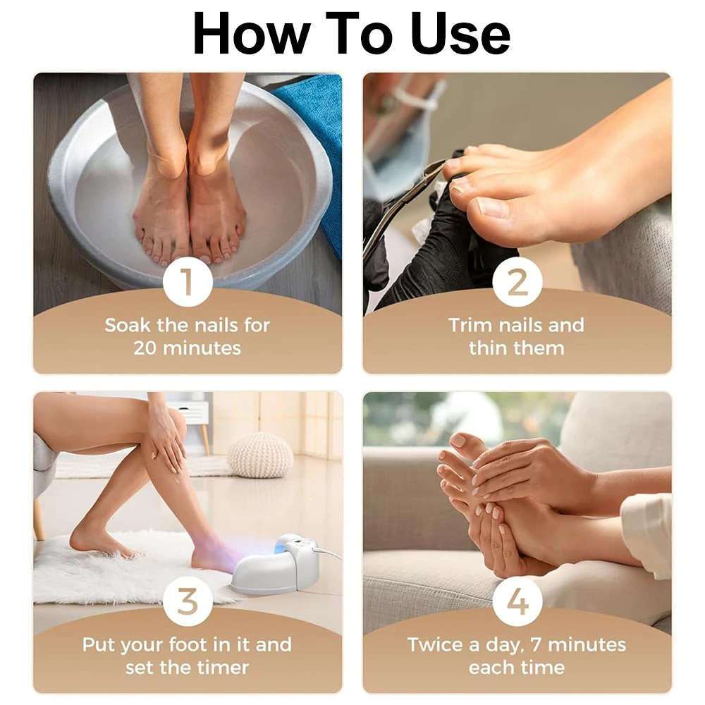 Nail Laser Fungus Device for Multiple Toenails & fingernails Nail Repair Solution for Damaged and Discolored Nails for