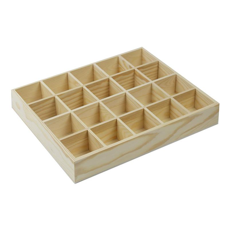 Natural 20 Grid Wooden Compartment Box Natural 20 Grid Wooden Compartment Box