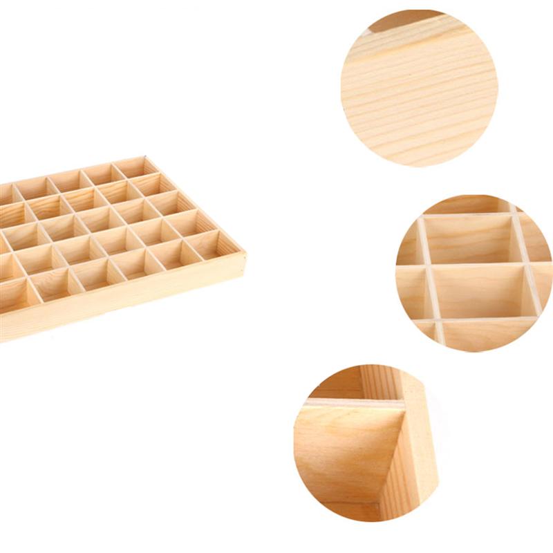 Natural 20 Grid Wooden Compartment Box