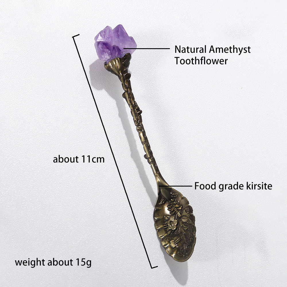 Natural Amethyst Crystal Spoon