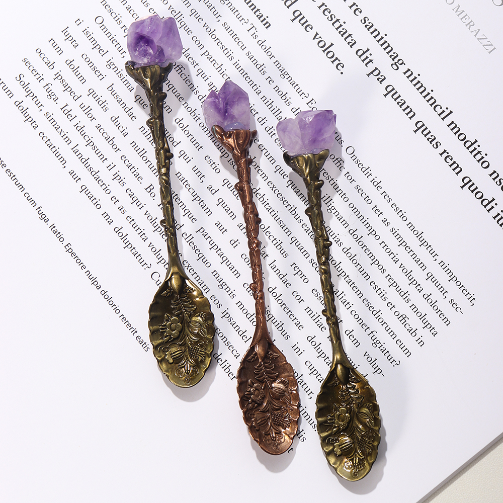 Natural Amethyst Crystal Spoon