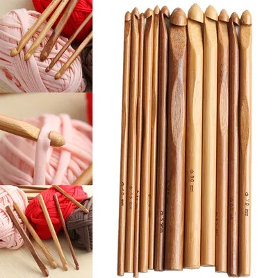 Natural Bamboo Knitting Needles (12pcs) Natural Bamboo Knitting Needles (12pcs)