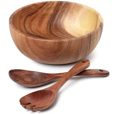 Natural Bamboo Salad Bowl Set Natural Bamboo Salad Bowl Set