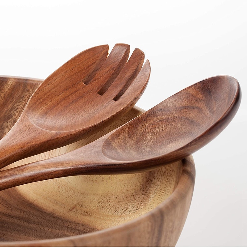 Natural Bamboo Salad Bowl Set Natural Bamboo Salad Bowl Set