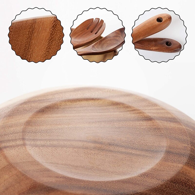Natural Bamboo Salad Bowl Set Natural Bamboo Salad Bowl Set