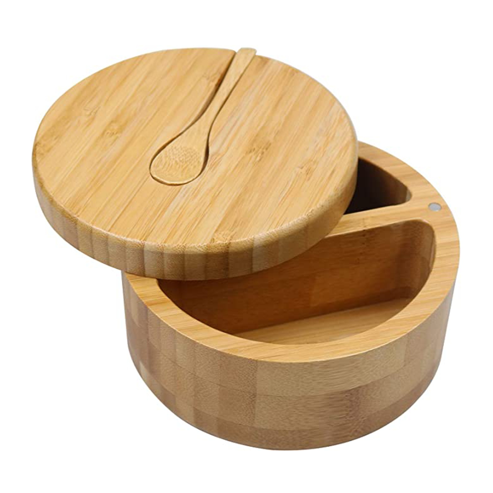 Natural Bamboo Wood Salt Container Natural Bamboo Wood Salt Container
