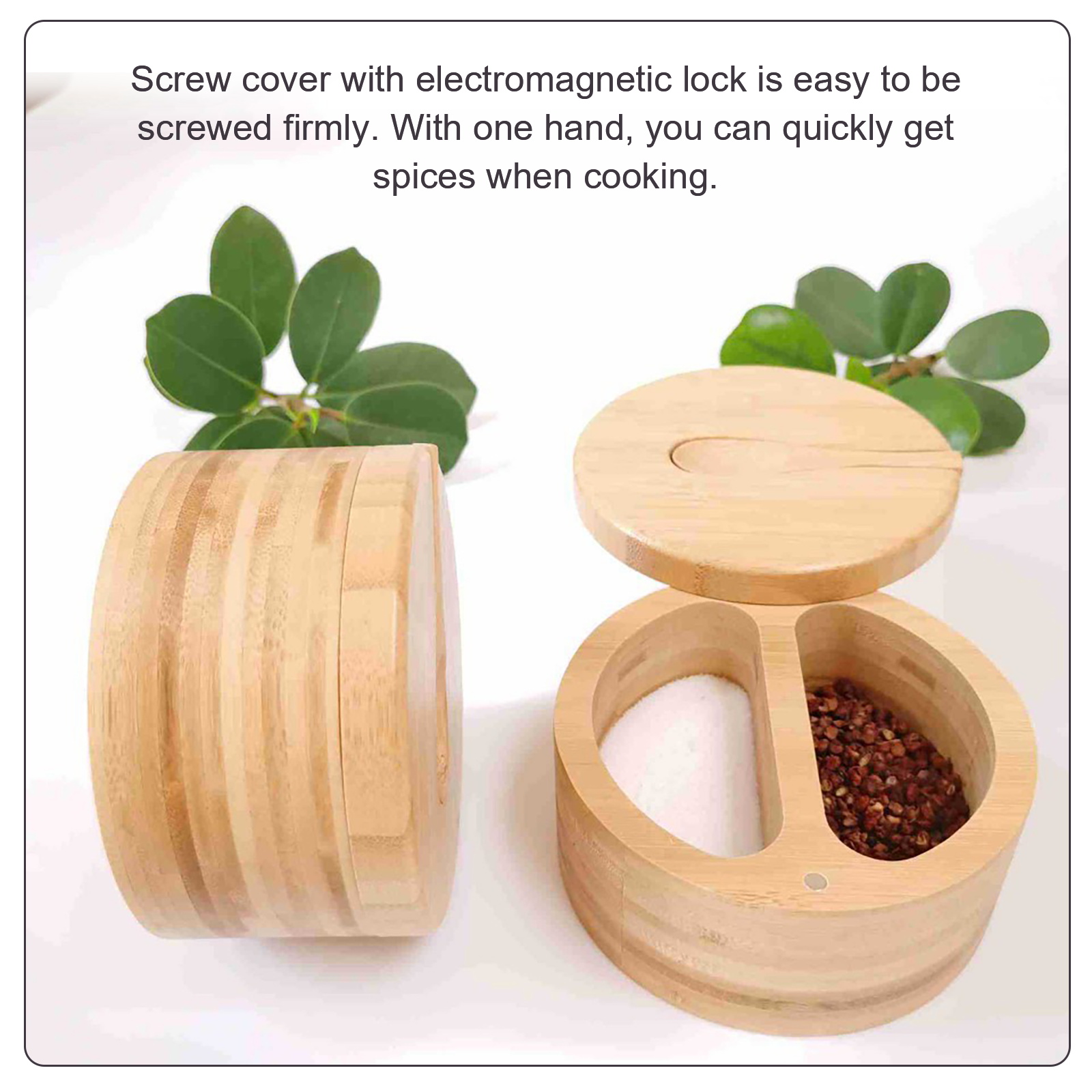 Natural Bamboo Wood Salt Container