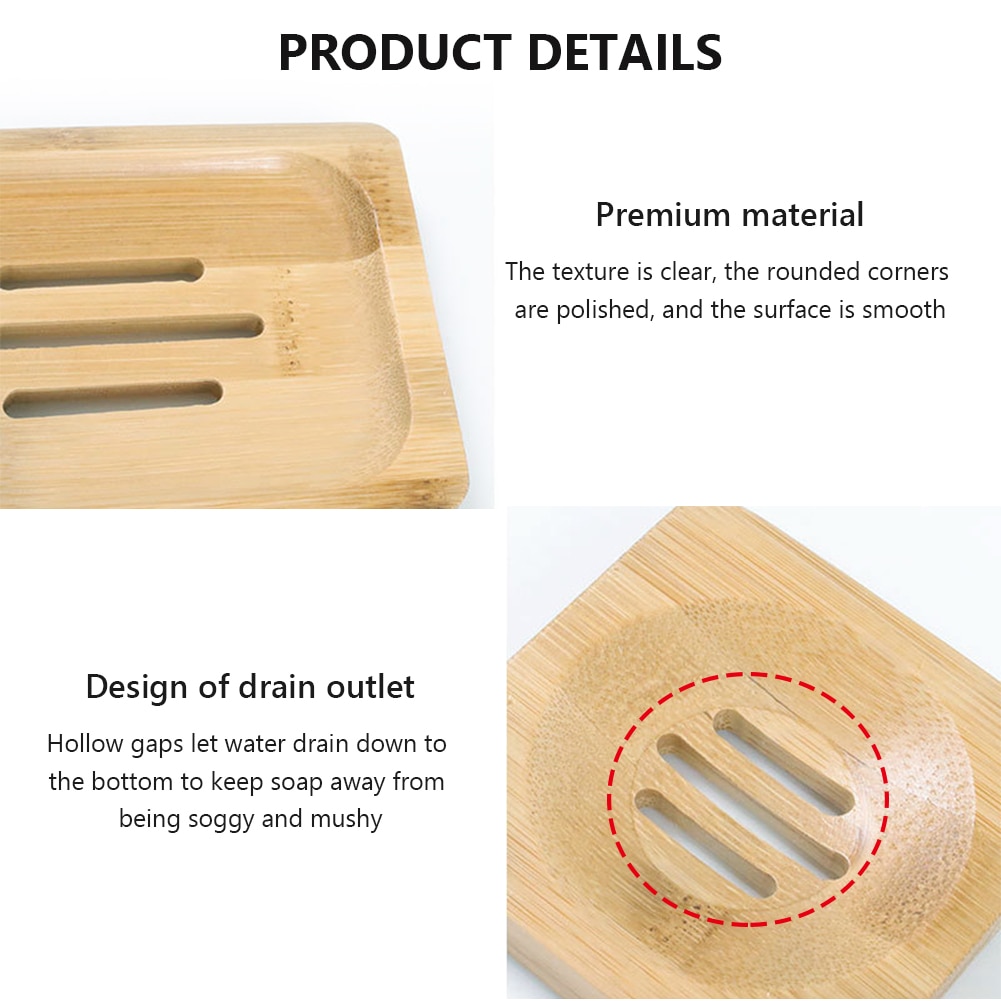 Natural Bamboo Wooden Soap Stand