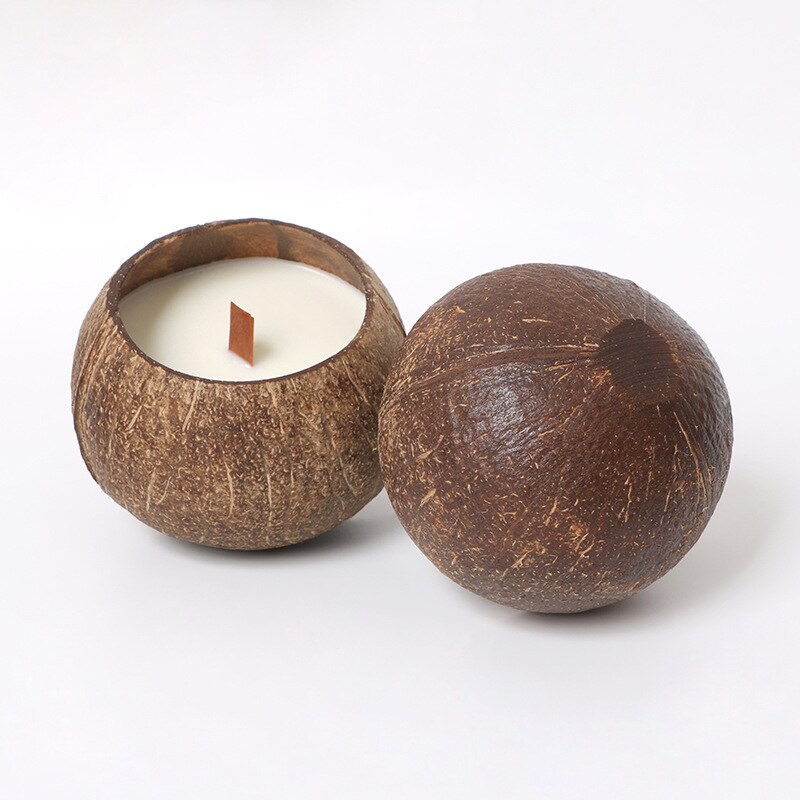 Natural Coconut Shell Candle Holder