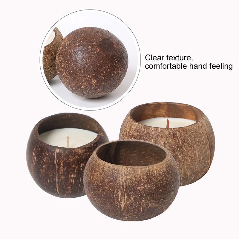 Natural Coconut Shell Candle Holder