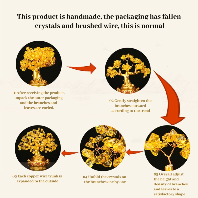 Natural Crystal Citrine Money Tree