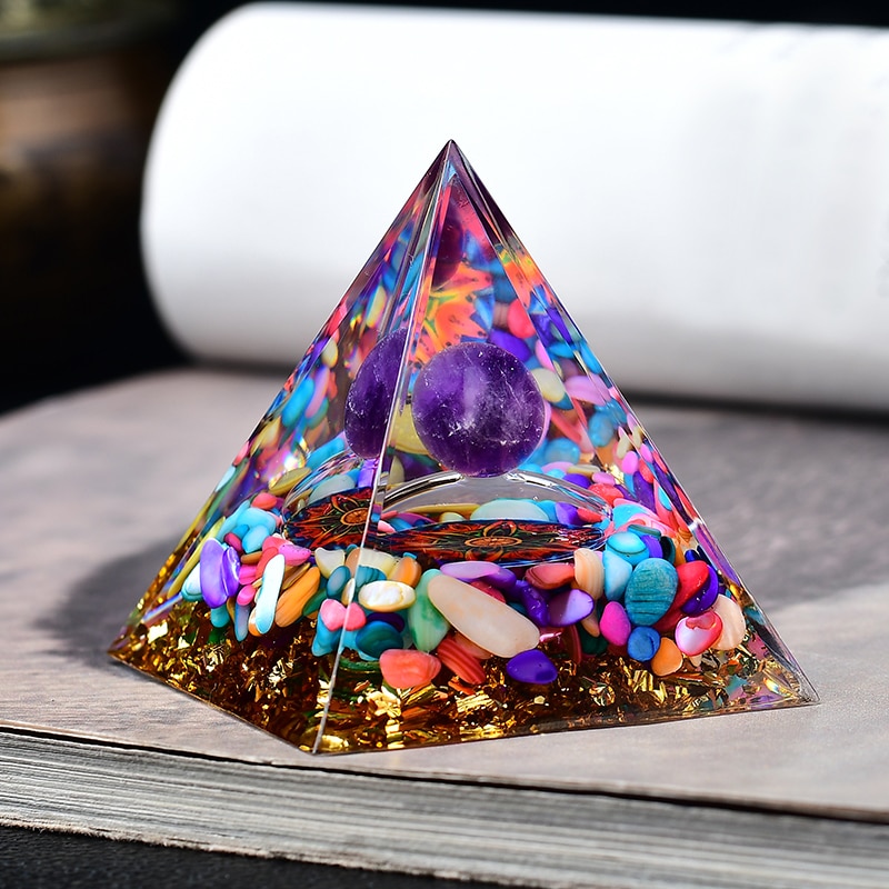 Natural Crystal Energy Generator Energy Pyramid Spiritual Healing Crystal Chakra Resin Meditation Tool Room Decoration Natural Crystal Energy Generator Energy Pyramid Spiritual Healing Crystal Chakra Resin Meditation Tool Room Decoration