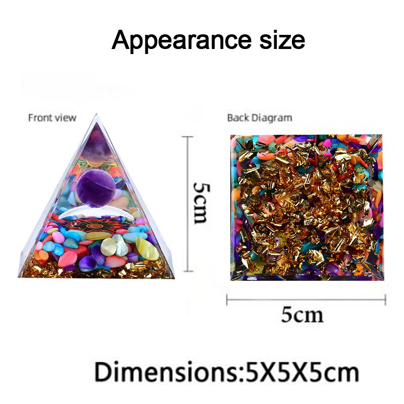 Natural Crystal Energy Generator Energy Pyramid Spiritual Healing Crystal Chakra Resin Meditation Tool Room Decoration