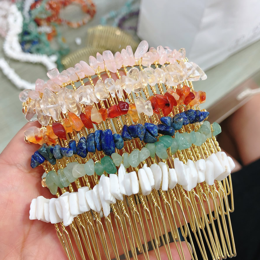 Natural Crystal Hair Comb Accessory Natural Crystal Hair Comb Accessory