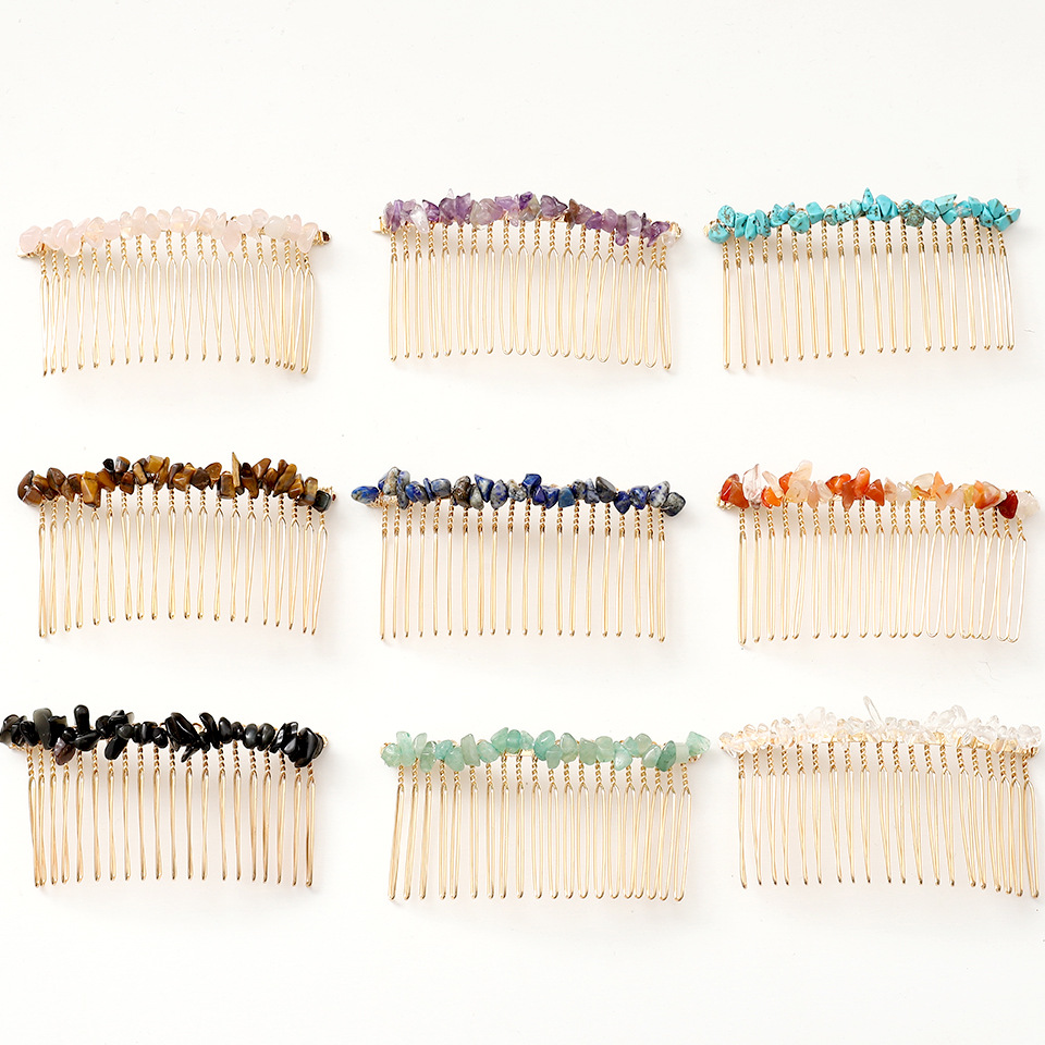 Natural Crystal Hair Comb Accessory