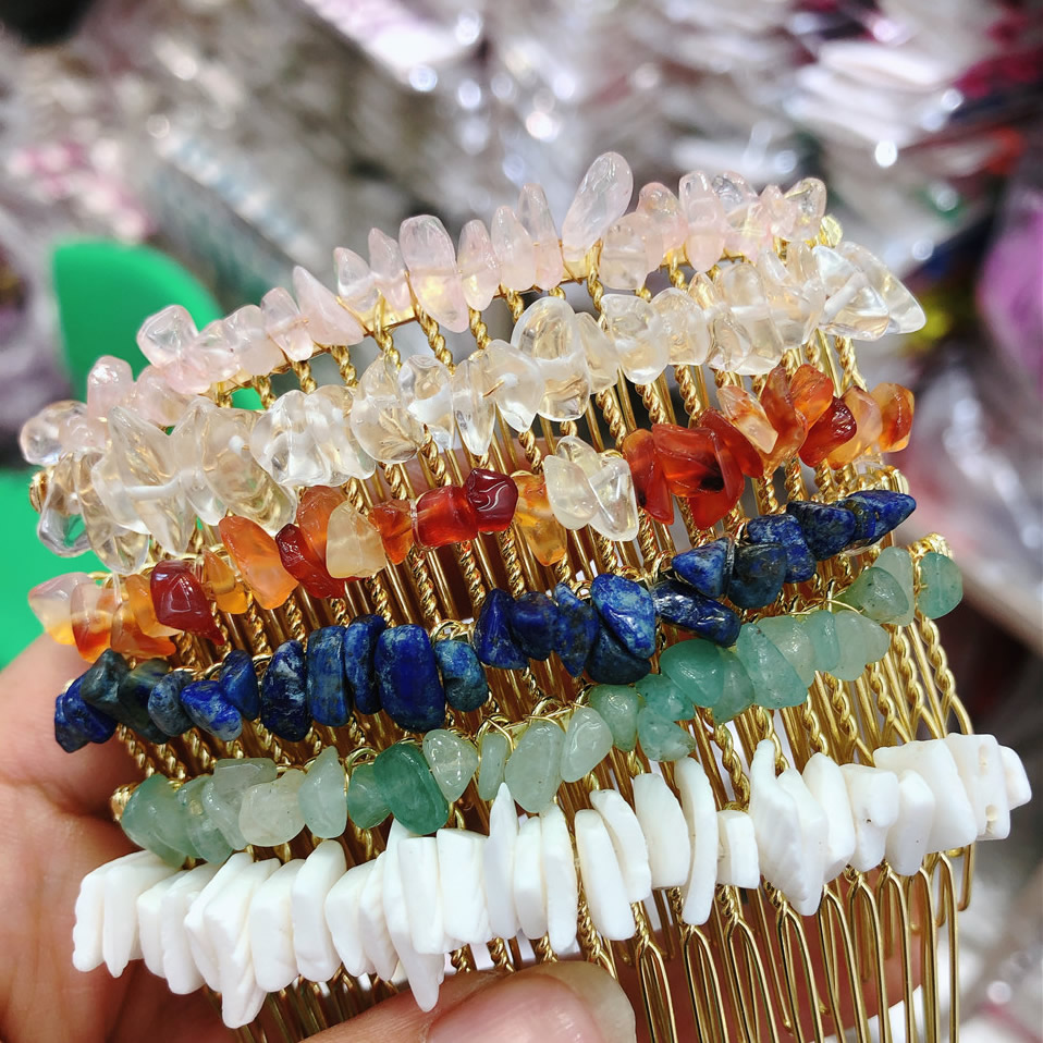 Natural Crystal Hair Comb Accessory