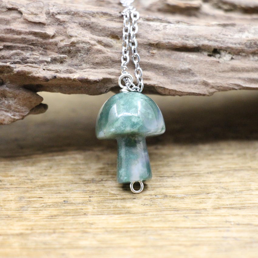 Natural Crystal Mushroom Necklace