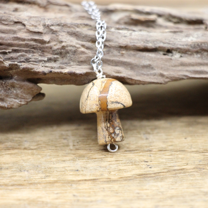 Natural Crystal Mushroom Necklace