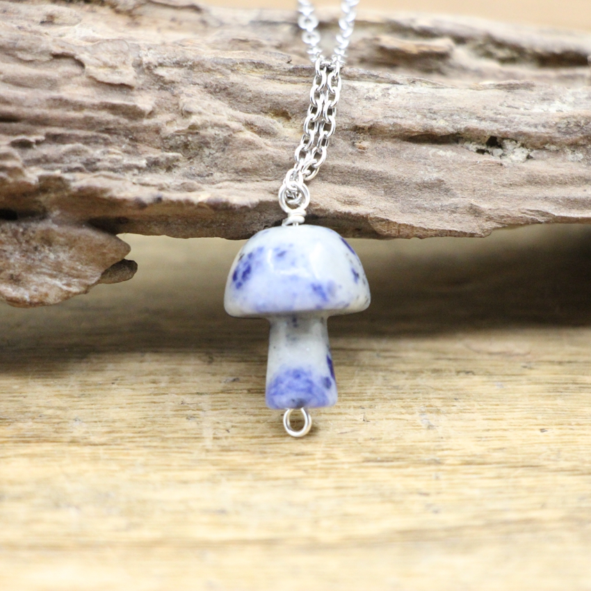 Natural Crystal Mushroom Necklace