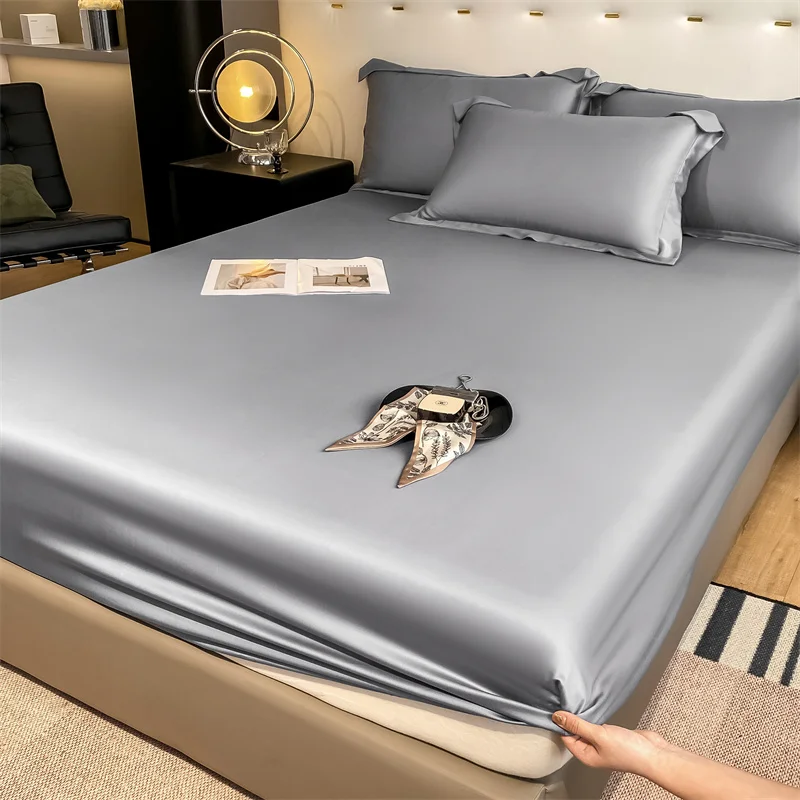 Natural Mulberry Silk Fitted Sheet Mattress Cover Queen King Size Customized Size Luxury High-End Silk Bedding Sheets Natural Mulberry Silk Fitted Sheet Mattress Cover Queen King Size Customized Size Luxury High-End Silk Bedding Sheets
