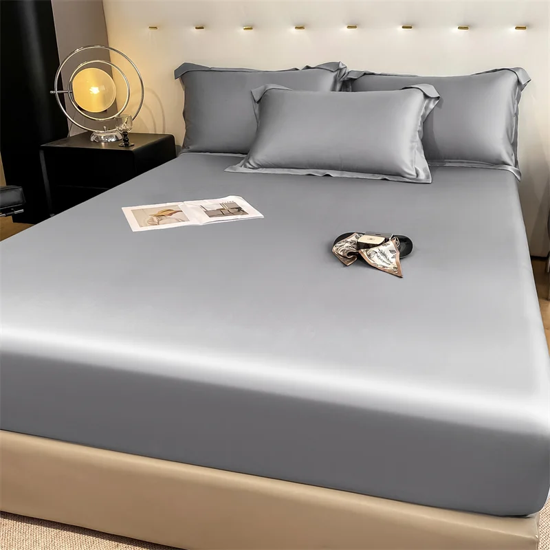 Natural Mulberry Silk Fitted Sheet Mattress Cover Queen King Size Customized Size Luxury High-End Silk Bedding Sheets
