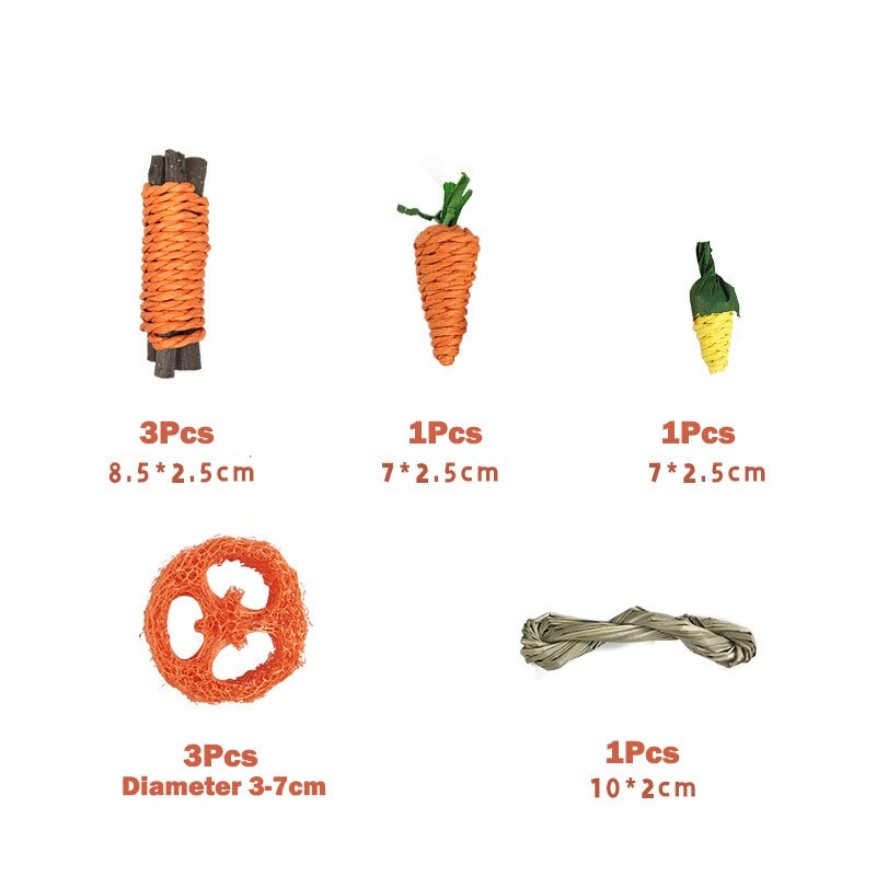 Natural Rabbit Chew Toys (9pcs)