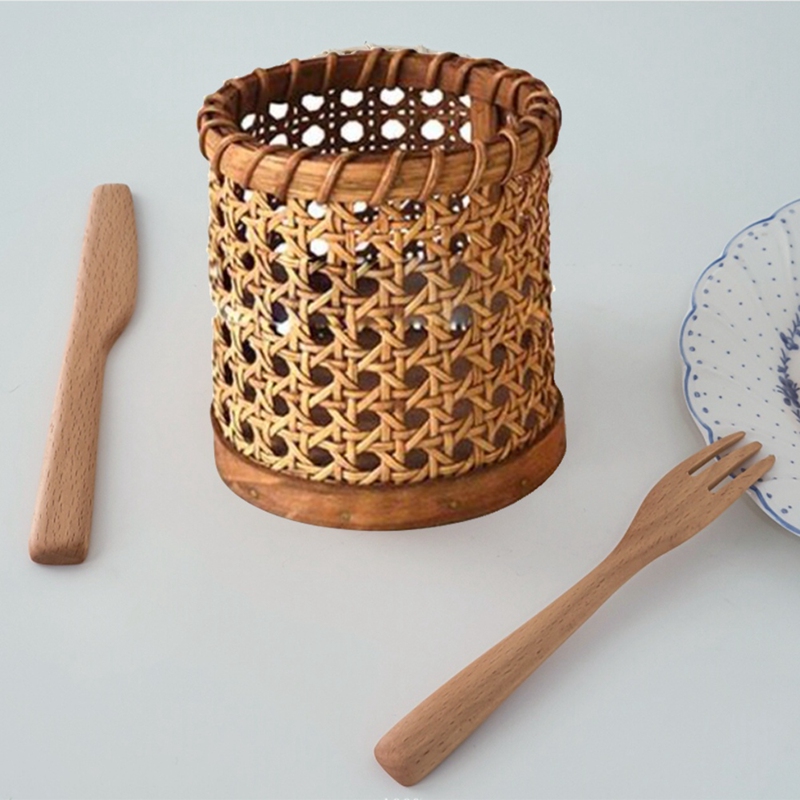 Natural Rattan Pen Holders (2pcs)