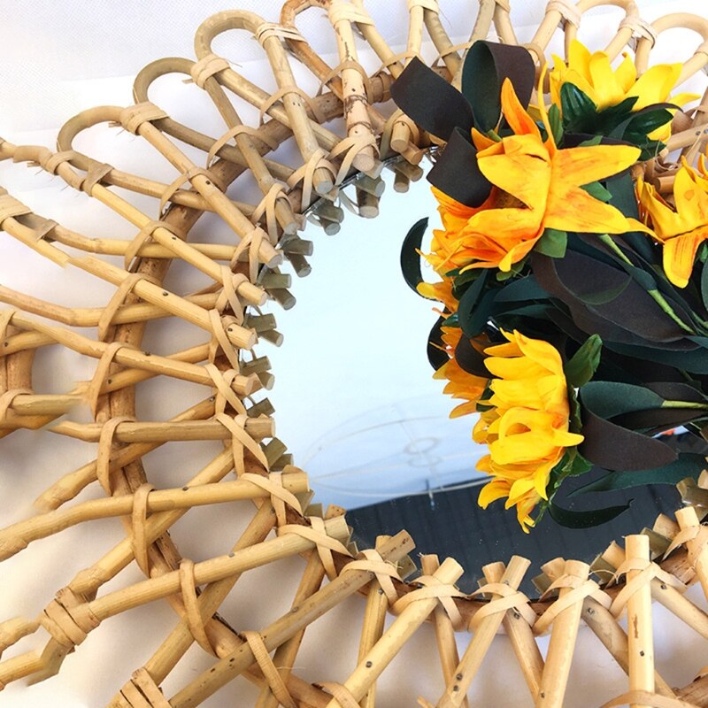 Natural Rattan Round Mirror