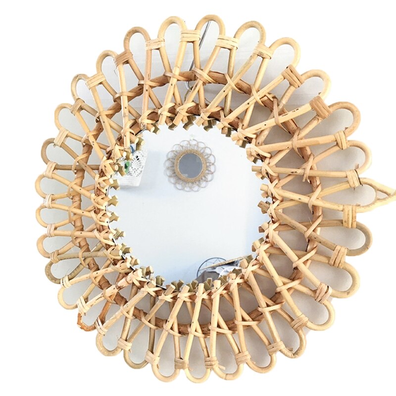 Natural Rattan Round Mirror
