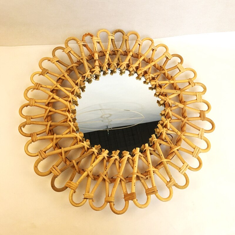 Natural Rattan Round Mirror