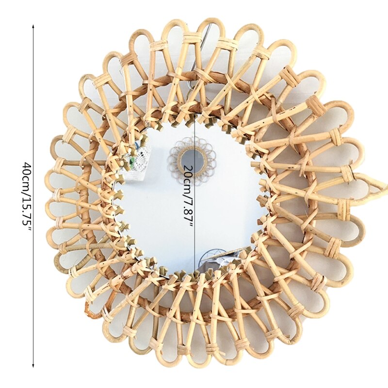 Natural Rattan Round Mirror