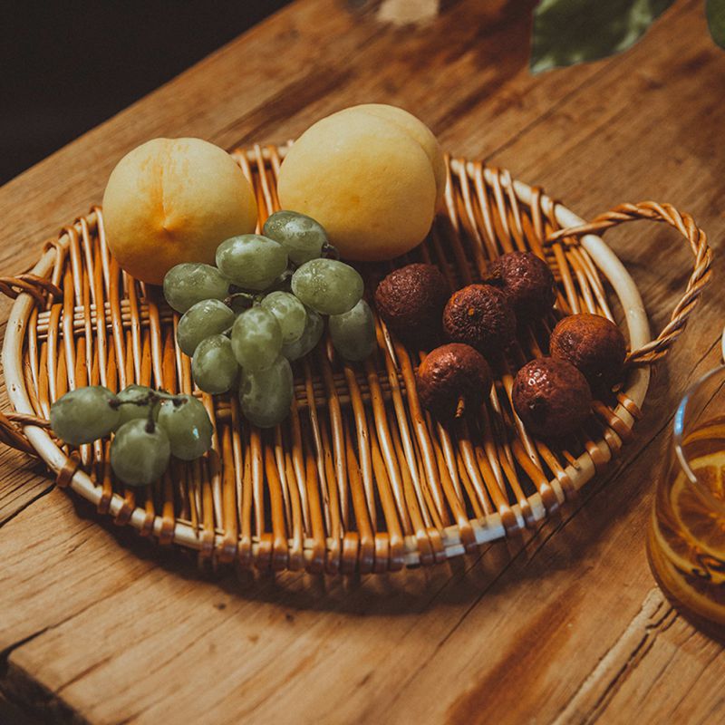 Natural Rattan Tray with Handles Natural Rattan Tray with Handles