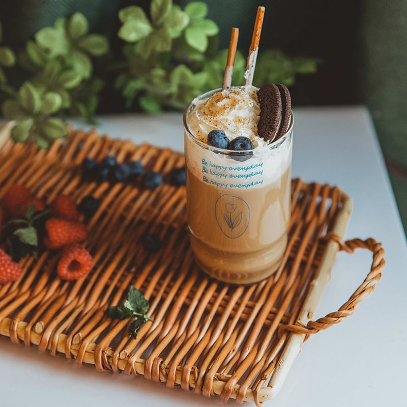 Natural Rattan Tray with Handles