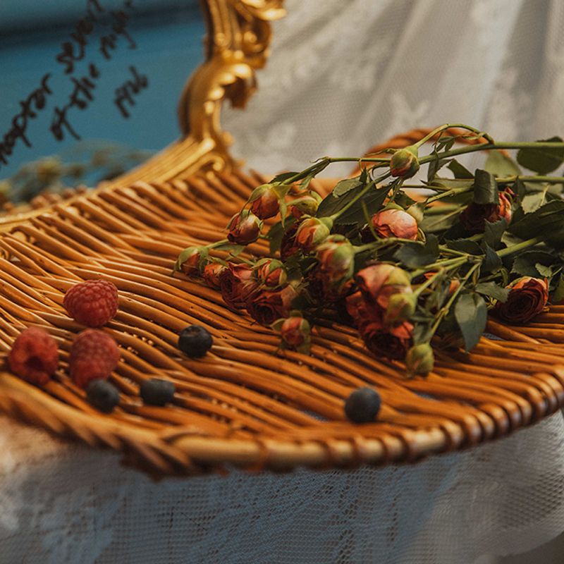 Natural Rattan Tray with Handles