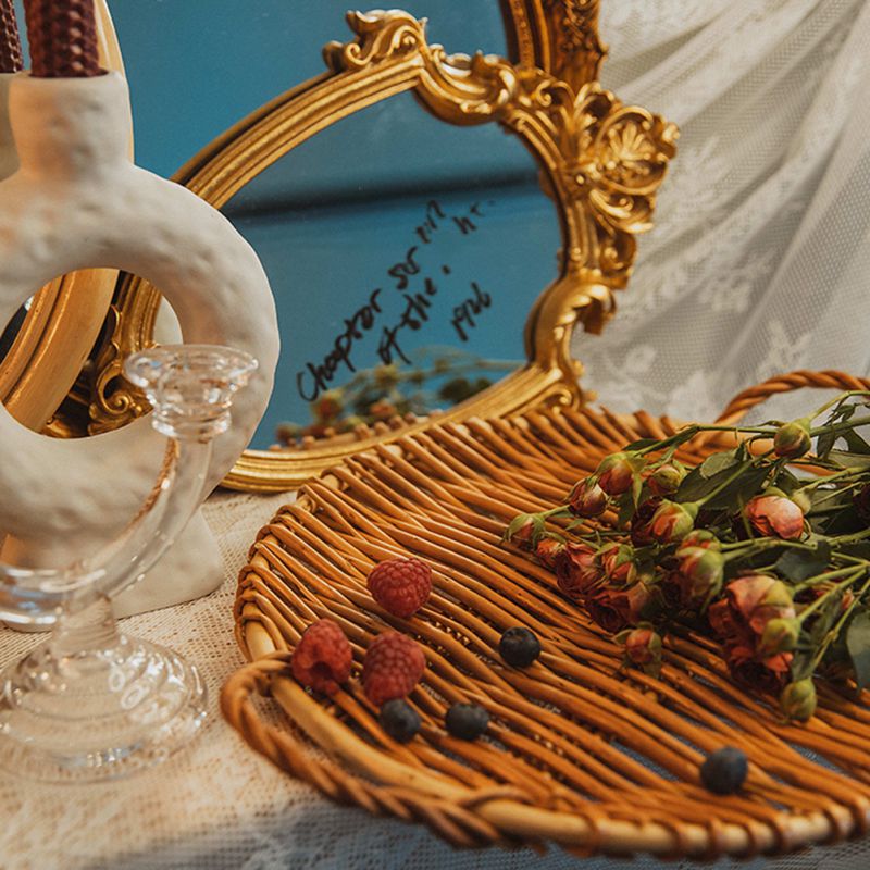 Natural Rattan Tray with Handles