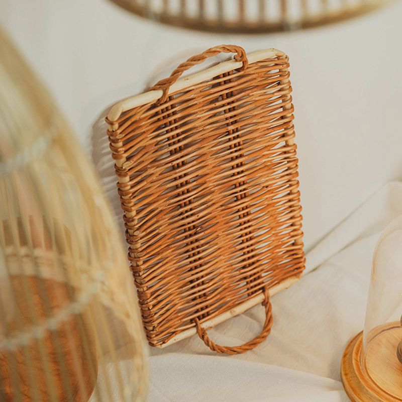 Natural Rattan Tray with Handles