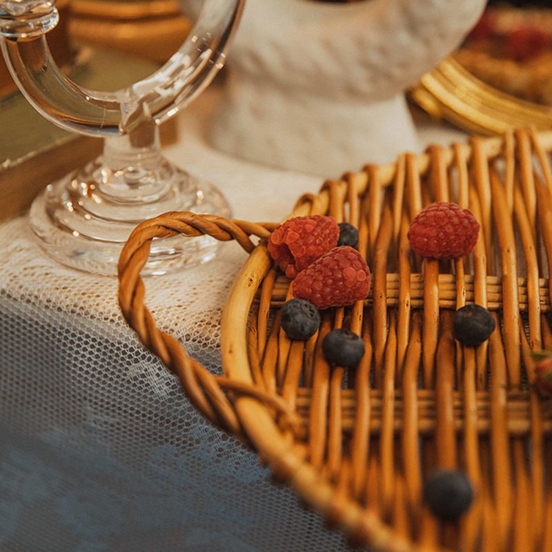 Natural Rattan Tray with Handles
