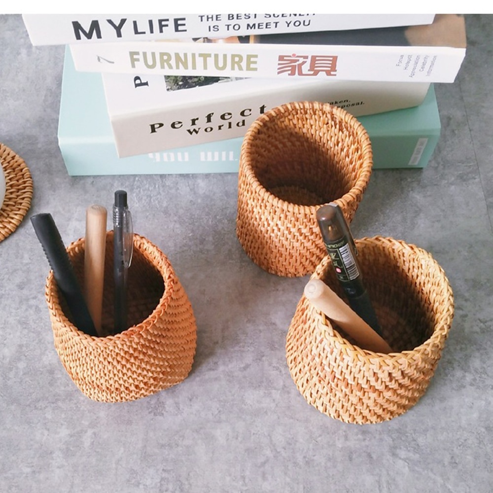 Natural Rattan Utensil Holder