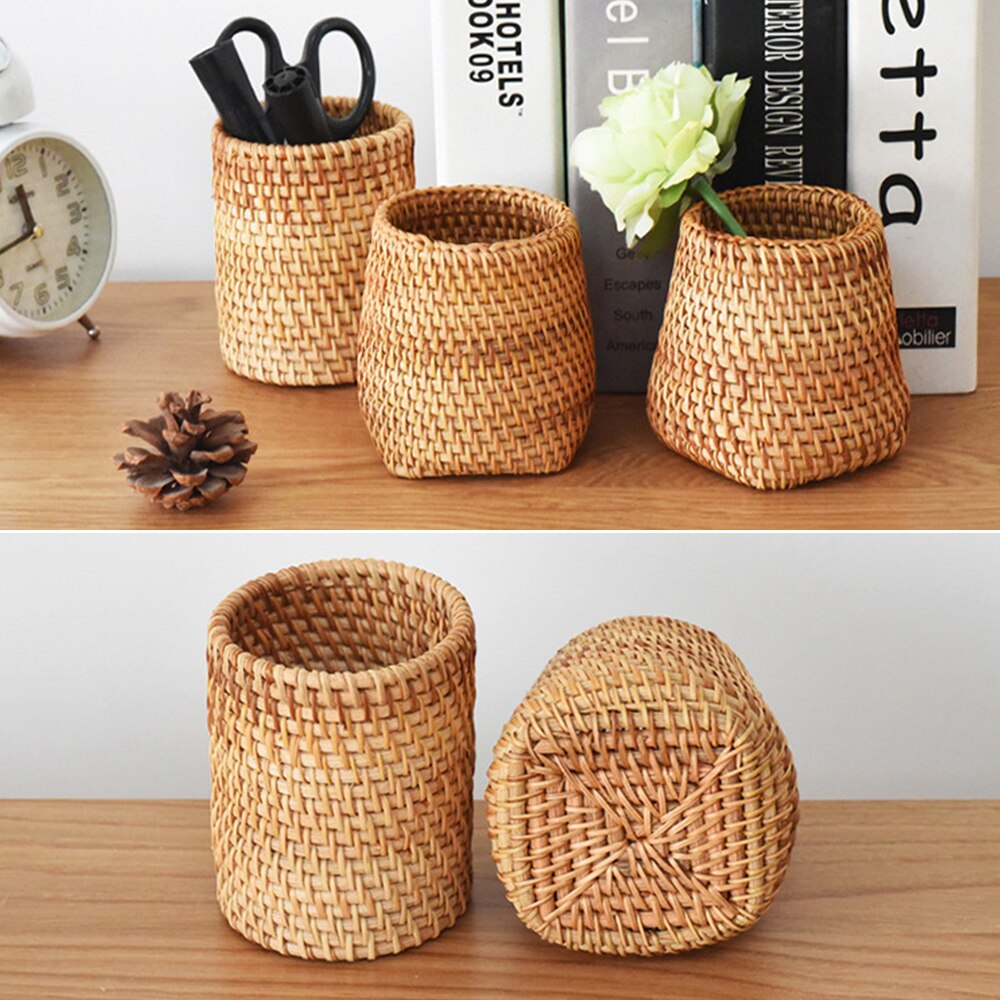 Natural Rattan Utensil Holder