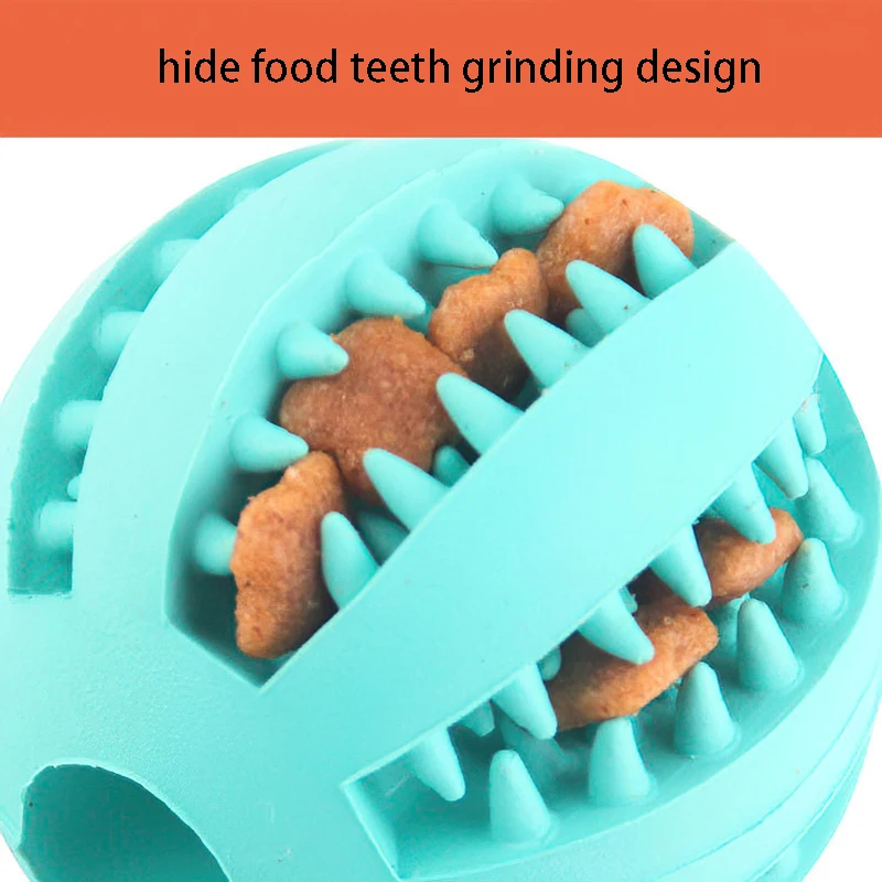 Natural Rubber Pet Dog Toys Dog Chew Toys Treat Ball Tooth Cleaning Extra-tough Interactive Elasticity Ball for Pet