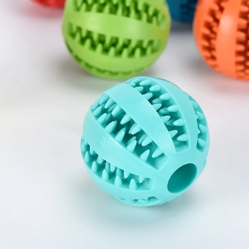 Natural Rubber Pet Dog Toys Dog Chew Toys Treat Ball Tooth Cleaning Extra-tough Interactive Elasticity Ball for Pet
