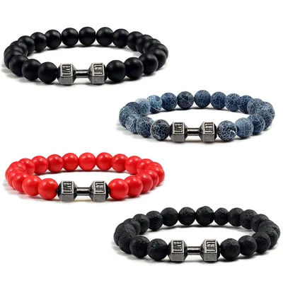Natural Stone Dumbbell Bracelet