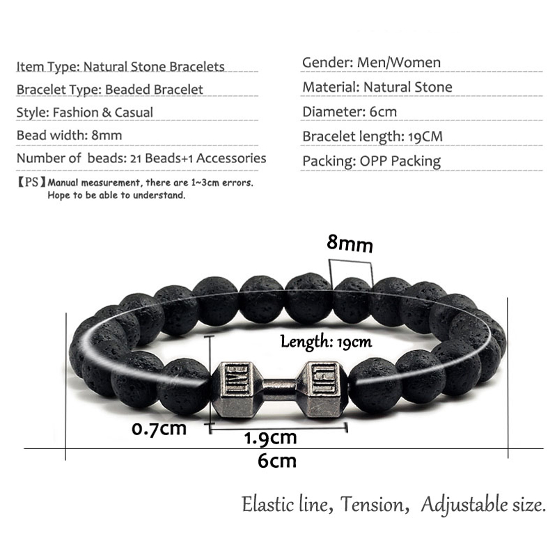 Natural Stone Dumbbell Bracelet